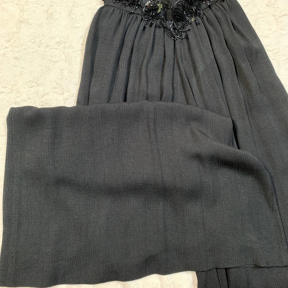 Vintage A.J. BARI Black Chiffon Bling Pilazzo Pants Size 8 - Picture 12 of 12
